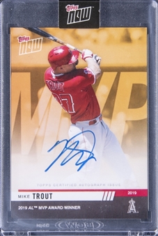 2019 Topps Now #AW-6F Mike Trout Signed Card (#1/1) - TOPPS ENCASED